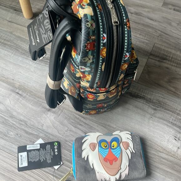 Loungefly Disney The Lion King Tribal Chibi back pack and Rafiki wallet new! - Picture 5 of 8